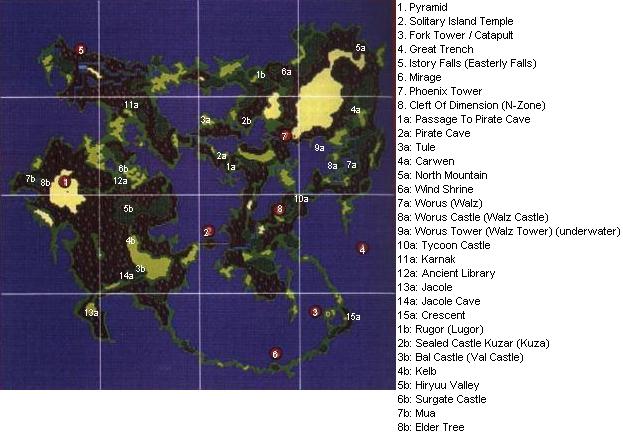 Final Fantasy 5 V Ff5 World Maps.